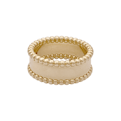 Bague Bandeau VAN CLEEF & ARPELS. "Perlée signature" en or jaune - Castafiore