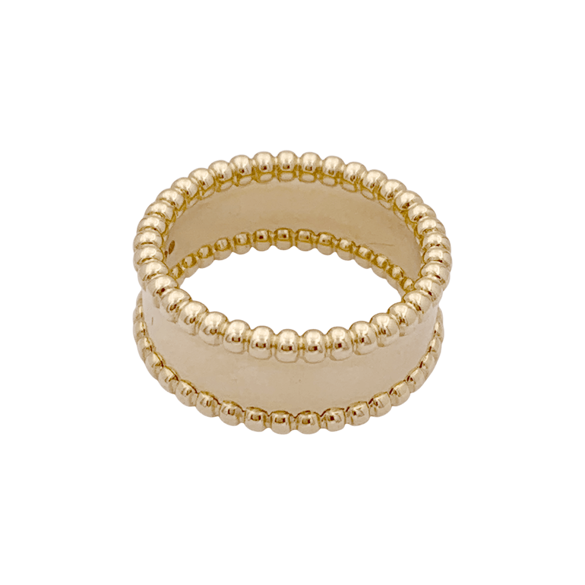 Bague Bandeau VAN CLEEF & ARPELS. "Perlée signature" en or jaune - Castafiore