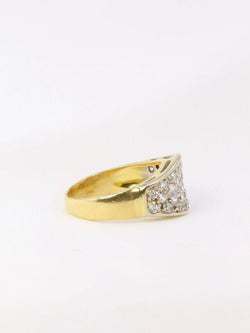 Bague bandeau vintage or jaune diamants - Castafiore