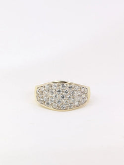 Bague bandeau vintage or jaune diamants - Castafiore