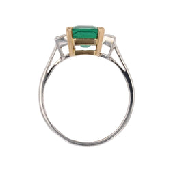 Bague BAUME Émeraude et diamants en or blanc et or jaune - Castafiore