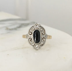 Bague Belle Époque en or jaune 18K et platine - Castafiore