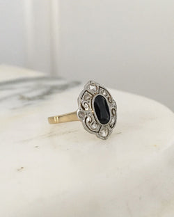 Bague Belle Époque en or jaune 18K et platine - Castafiore