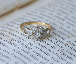 Bague Belle Epoque Infini Diamants sur Or et Platine - Castafiore