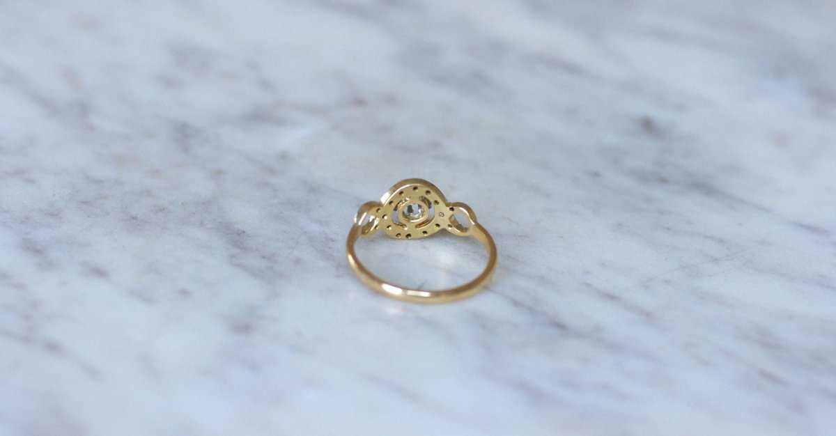 Bague Belle Epoque Infini Diamants sur Or et Platine - Castafiore