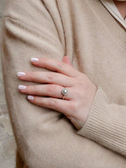 Bague Belle Epoque or platine diamants taille ancienne 0,15 ct - Castafiore