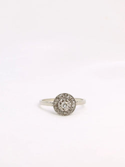 Bague Belle Epoque or platine diamants taille ancienne 0,15 ct - Castafiore