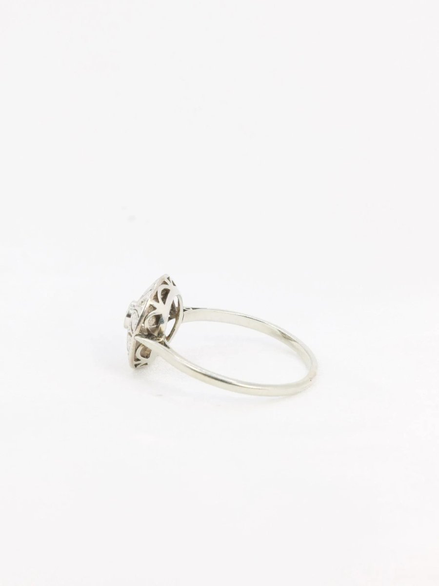 Bague Belle Epoque or platine diamants taille rose - Castafiore