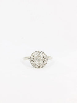 Bague Belle Epoque or platine diamants taille rose - Castafiore