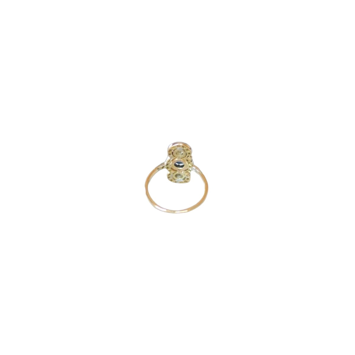 Bague Belle Epoque Saphir 1,18 Cts et Diamants - Castafiore