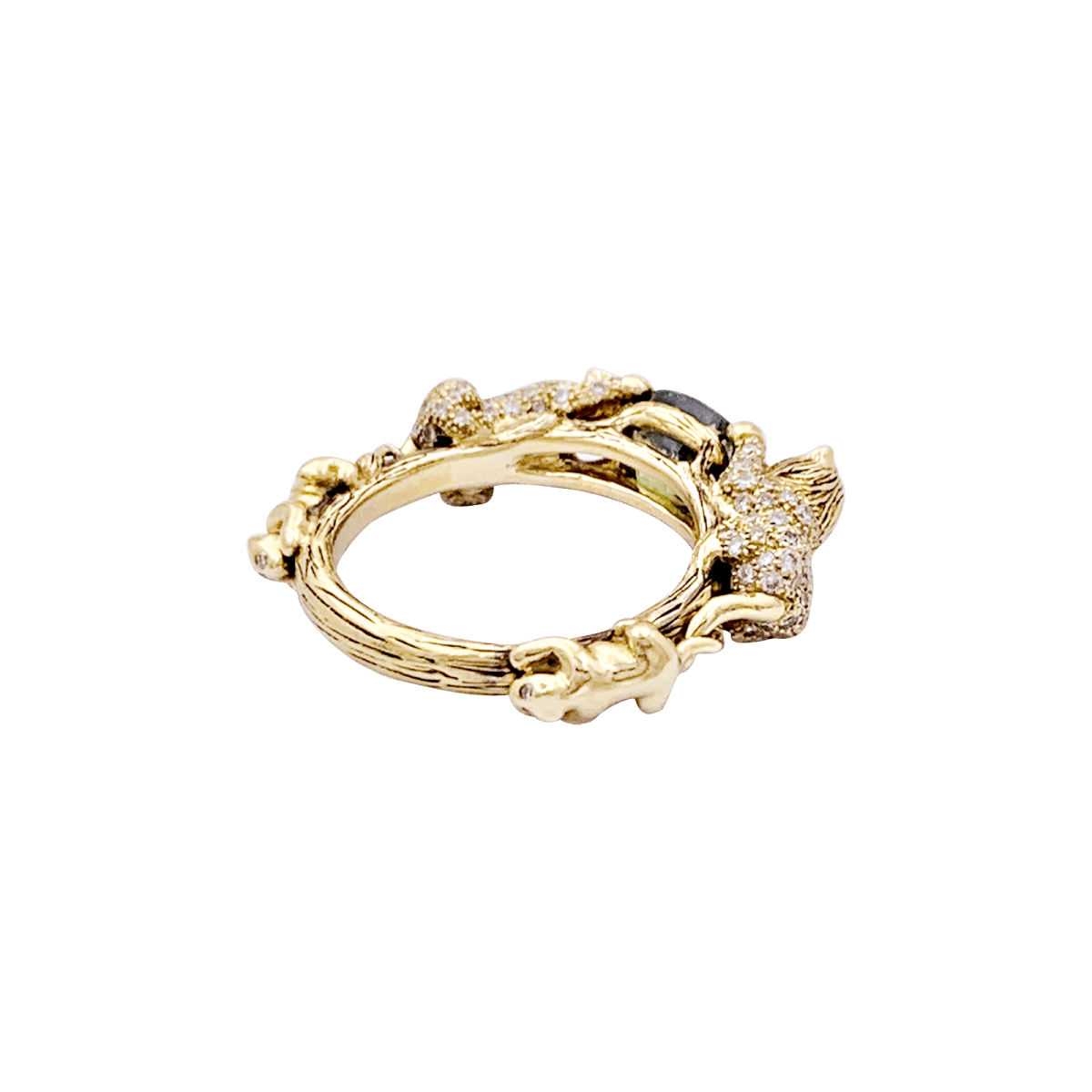 Bague BIBI VAN DER VELDEN "Family Crest Lion" en or jaune, saphir et diamants - Castafiore