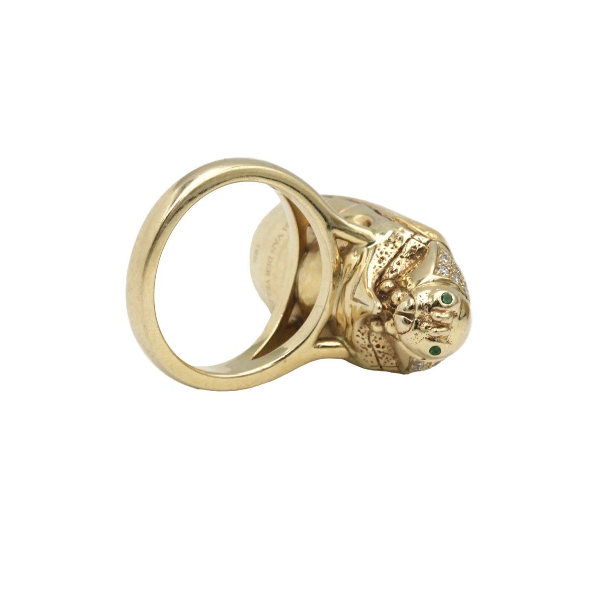 Bague BIBI VAN DER VELDEN "Scarabée" en or jaune, grenats et diamants - Castafiore