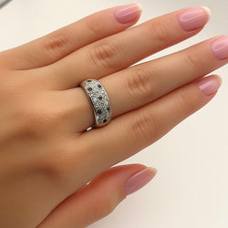 Bague BICOLOR en or jaune et blanc avec saphirs et diamants - Castafiore