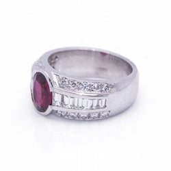 Bague BIRMANIA en or blanc et rubis