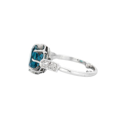 Bague Blue London en or blanc et topaze - Castafiore