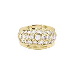 Bague bombée en or jaune et diamants. - Castafiore