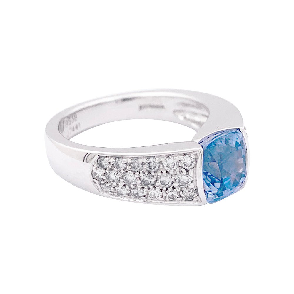 Bague BOUCHERON en or blanc, saphir et diamants - Castafiore