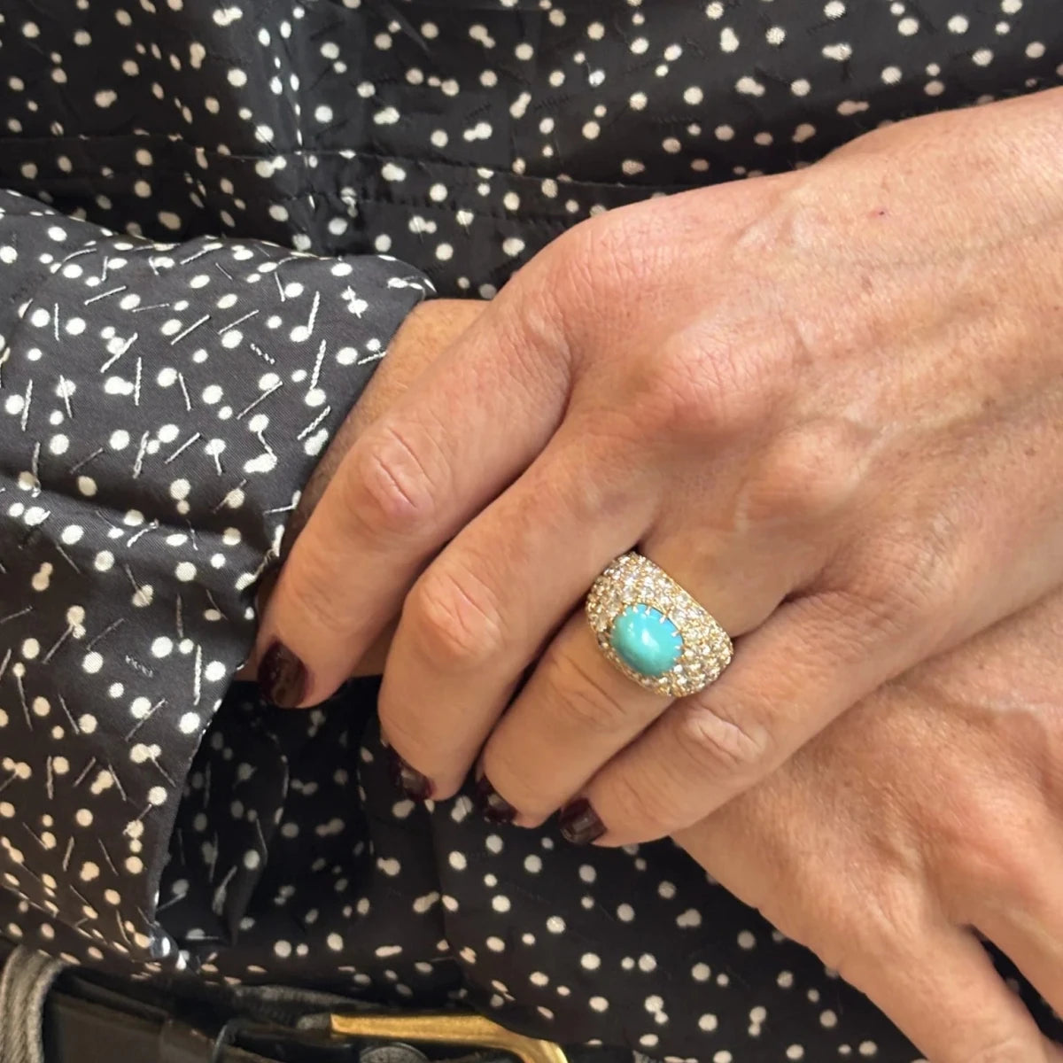 Bague BOUCHERON en or jaune, turquoise et diamants - Castafiore