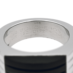 Bague BOUCHERON "Godron" en or blanc et onyx - Castafiore