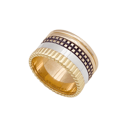 Bague Boucheron "Quatre Classique Large" en or jaune, blanc et rose - Castafiore