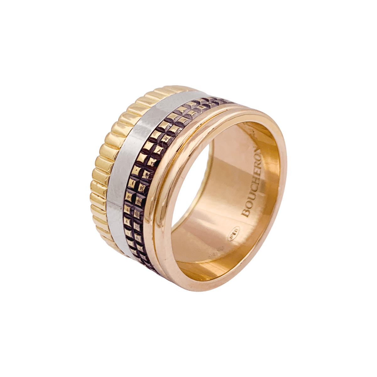 Bague BOUCHERON "Quatre Classique Large" en or jaune, or blanc et or rose - Castafiore