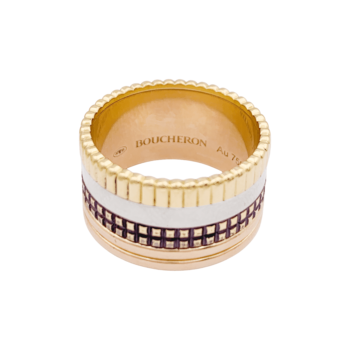 Bague BOUCHERON "Quatre Classique Large" en or jaune, or blanc et or rose - Castafiore