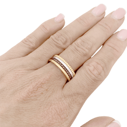 Bague Boucheron "Quatre Classique Small" en or rose, blanc et jaune. - Castafiore