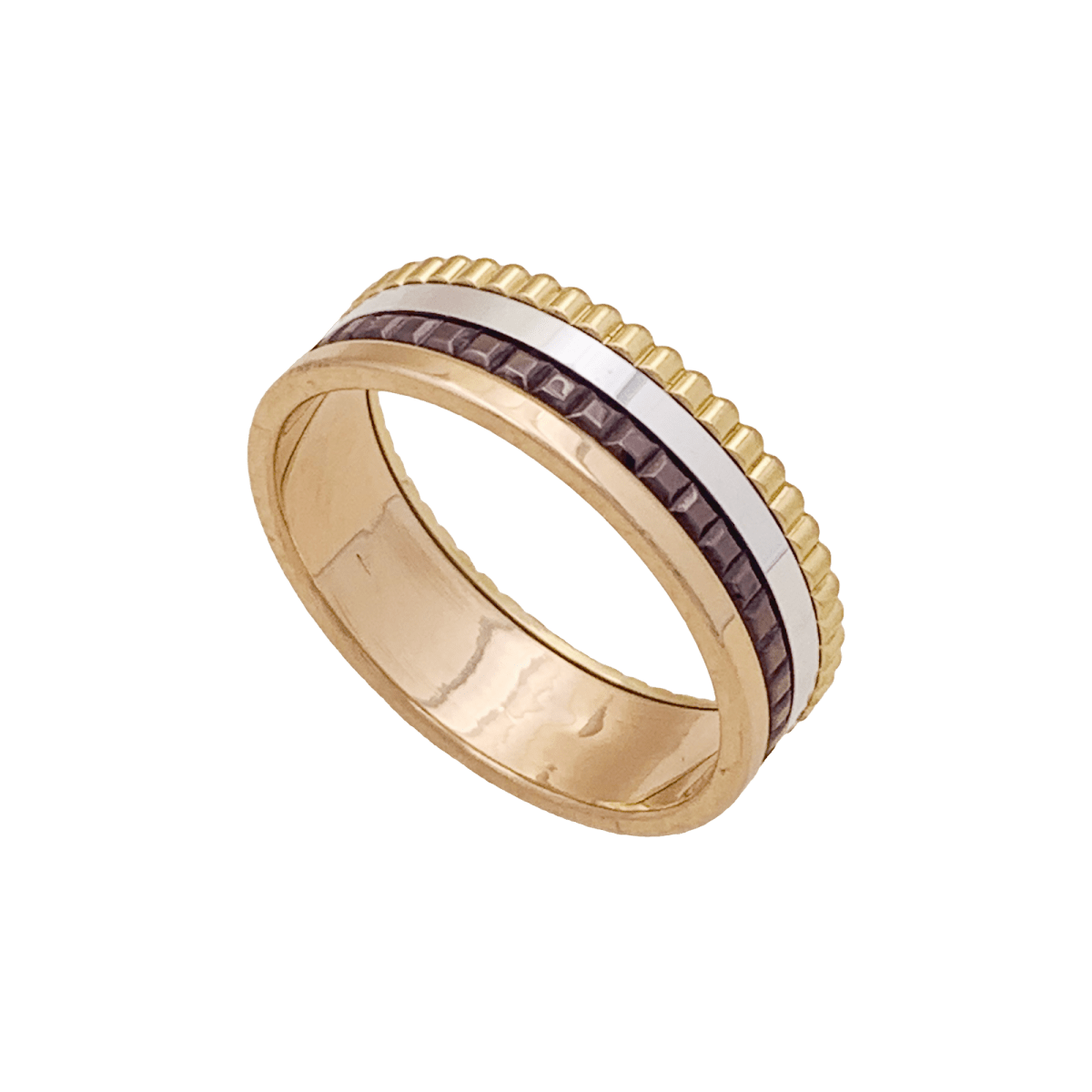 Bague Boucheron "Quatre Classique Small" en or rose, blanc et jaune. - Castafiore