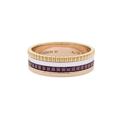 Bague Boucheron "Quatre Classique Small" en or rose, blanc et jaune. - Castafiore