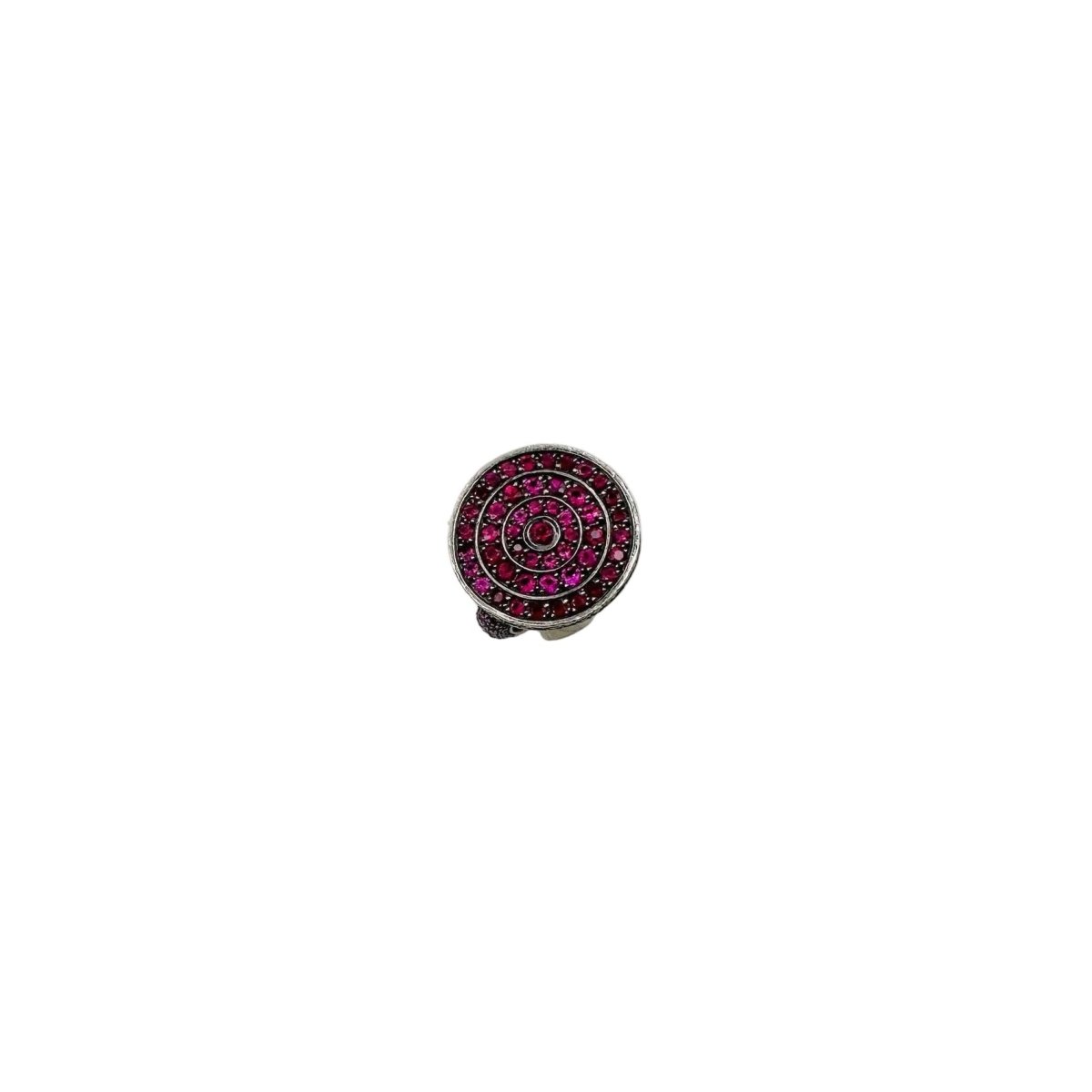Bague BOUCHERON "Secret" en or blanc noirci et rubis - Castafiore