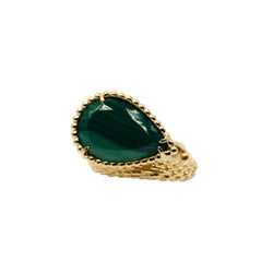 Bague BOUCHERON "Serpent Bohème" en or jaune et malachite - Castafiore