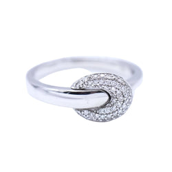 Bague Boucle en or blanc et diamants. - Castafiore