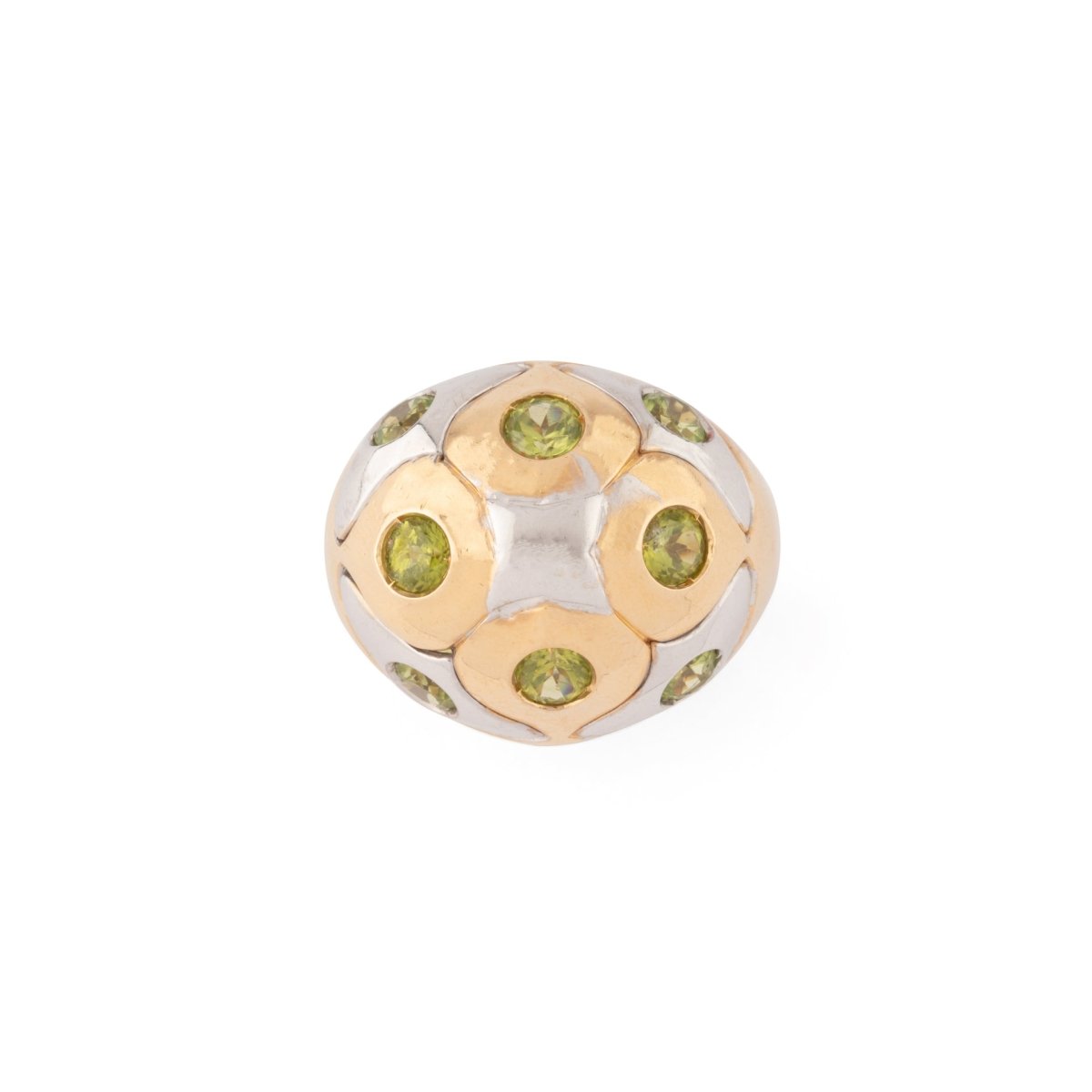 Bague boule BULGARI en péridot en or bi - colore - Castafiore