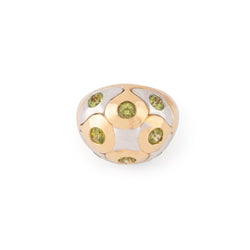 Bague boule BULGARI en péridot en or bi - colore - Castafiore