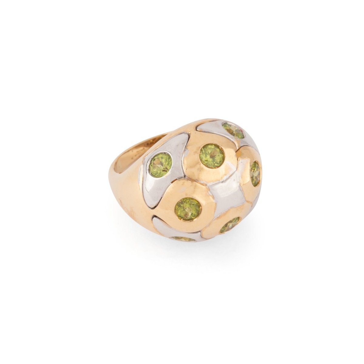 Bague boule BULGARI en péridot en or bi - colore - Castafiore
