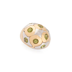 Bague boule BULGARI en péridot en or bi - colore - Castafiore