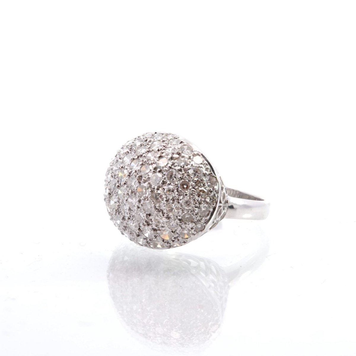 Bague boule diamants en or 18k - Castafiore