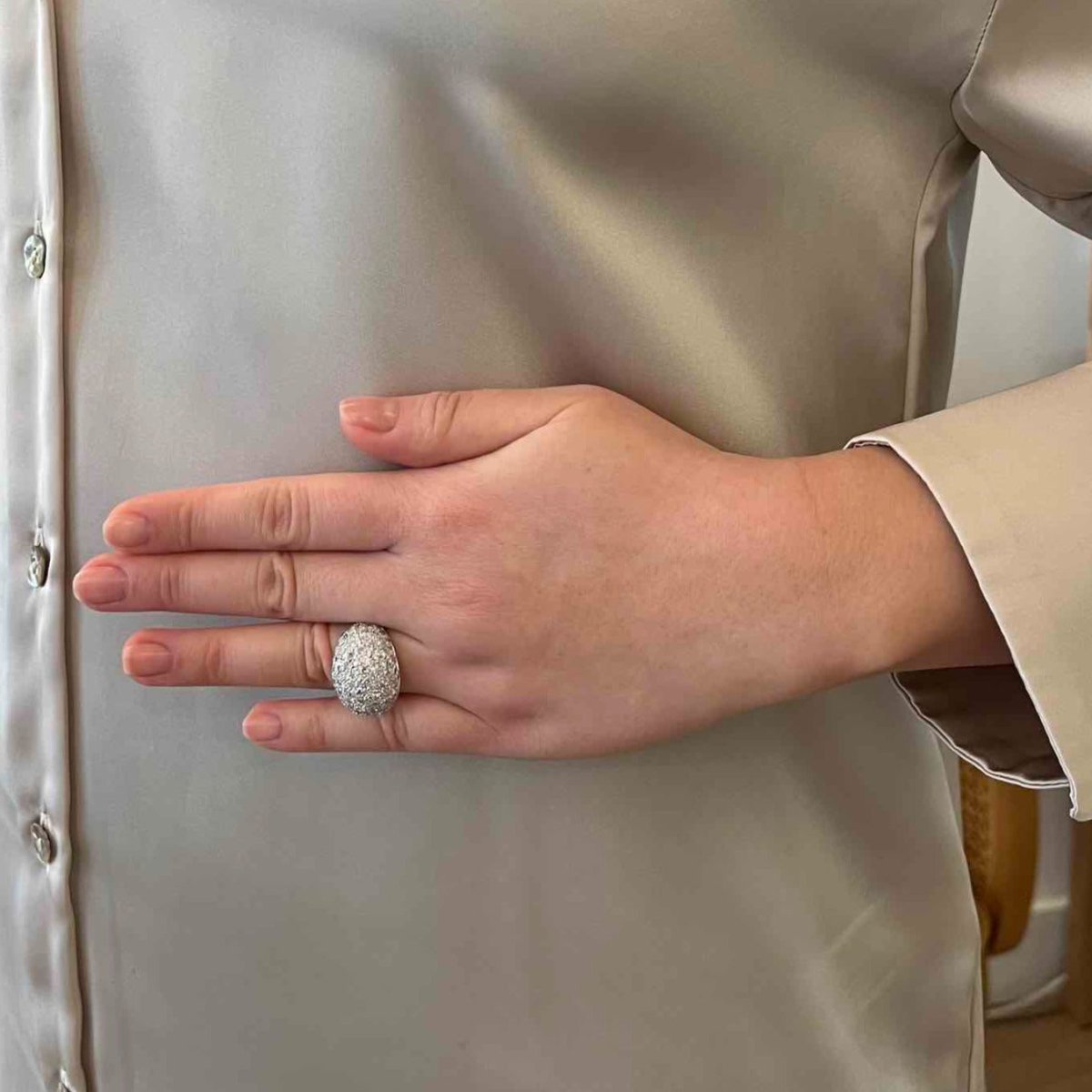 Bague boule diamants en or 18k - Castafiore