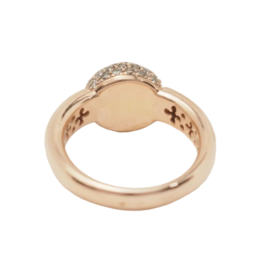 Bague boule en or rose et diamants cognac - Castafiore