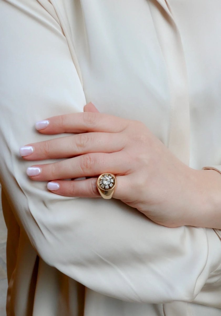 Bague boule or diamants - Castafiore