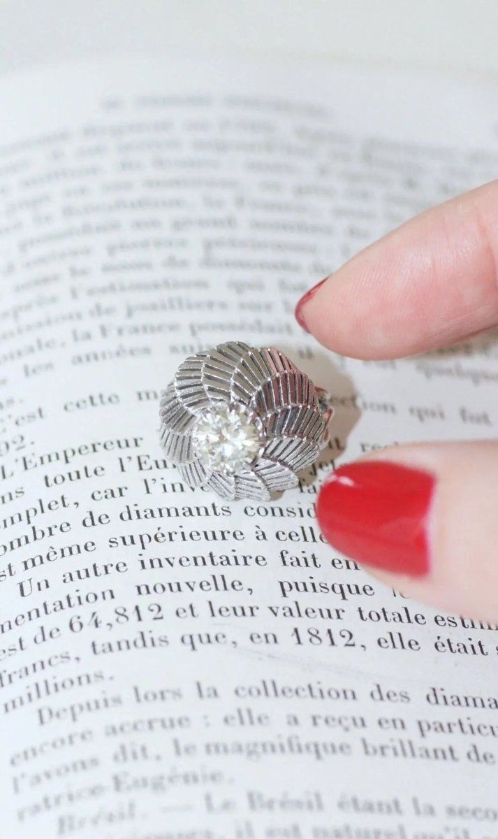 Bague Boule Spirale Diamant 1.25 Carats sur Platine - Castafiore