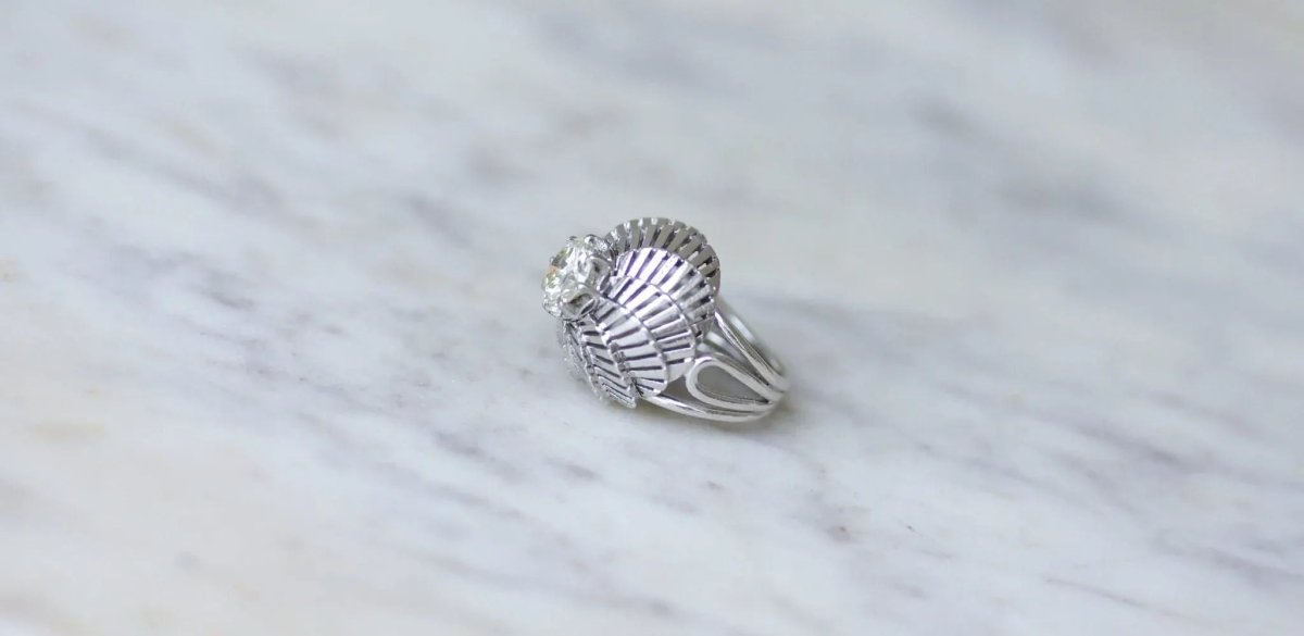 Bague Boule Spirale Diamant 1.25 Carats sur Platine - Castafiore