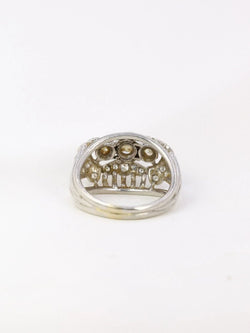 Bague boule vintage en or, platine et diamants - Castafiore