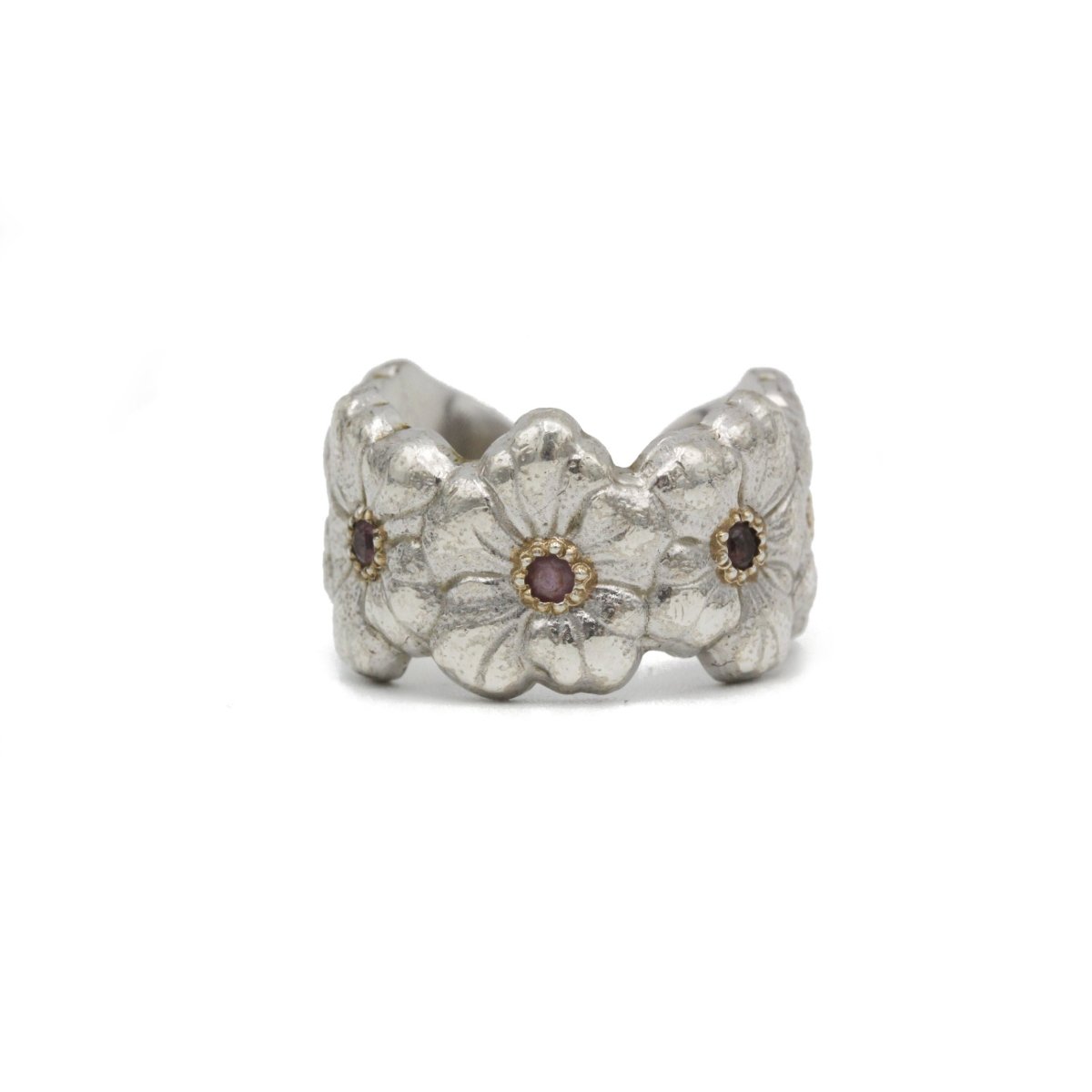 Bague BUCCELLATI, "Blossoms" en argent, vermeil rose et saphir rose - Castafiore