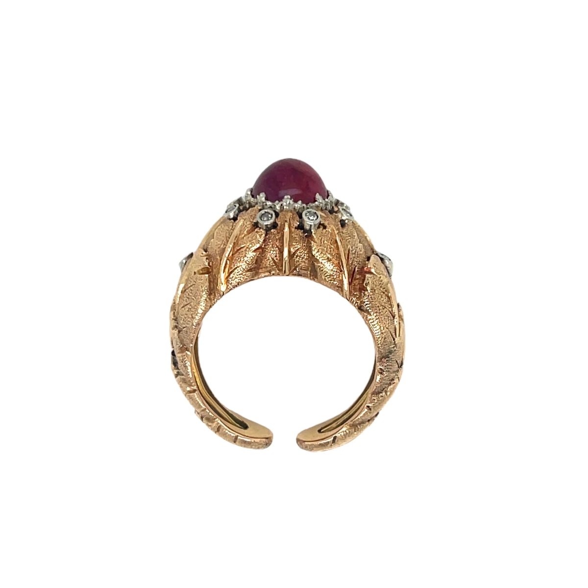 Bague BUCCELLATI en or avec rubis et diamants - Castafiore