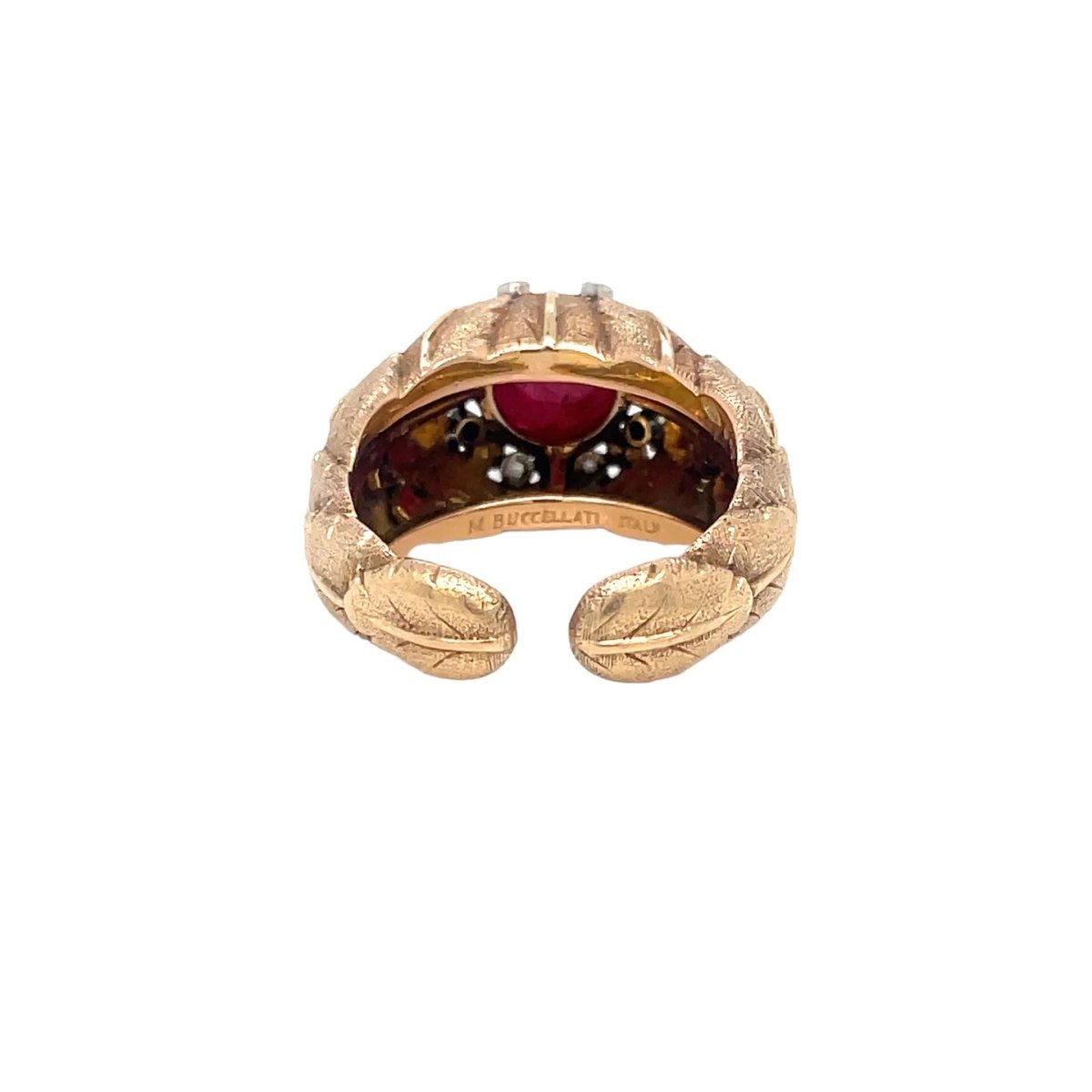 Bague BUCCELLATI en or avec rubis et diamants - Castafiore