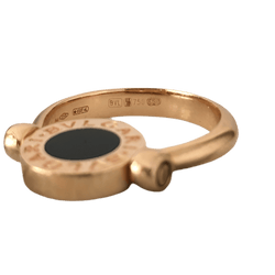 Bague BULGARI "Bvlgari Bvlgari" en or rose, nacre et onyx - Castafiore