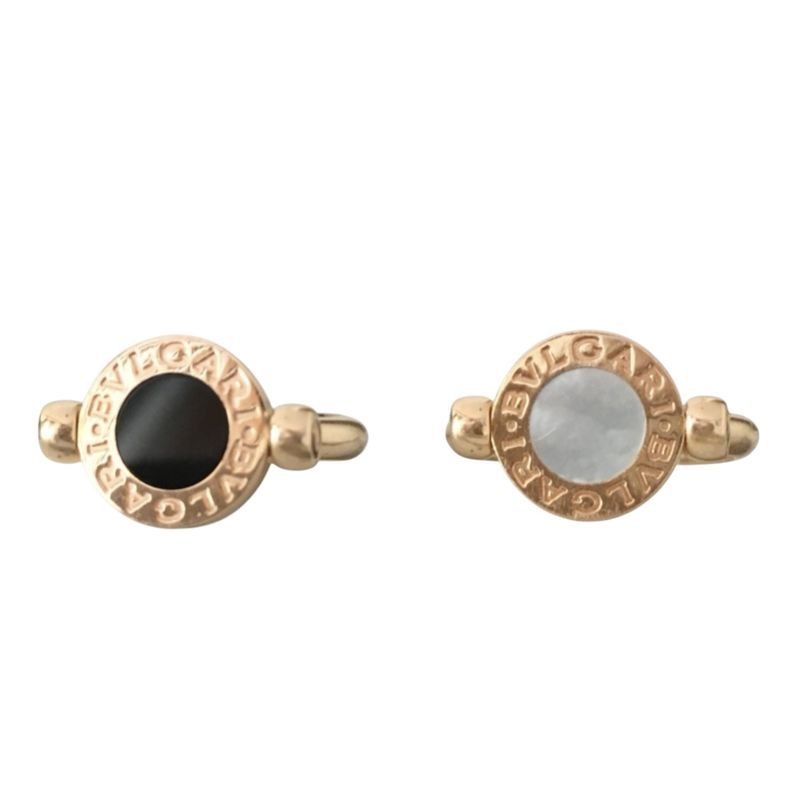 Bague BULGARI Bvlgari en or rose nacre et onyx - Castafiore