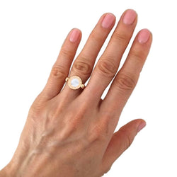 Bague BULGARI Bvlgari en or rose nacre et onyx - Castafiore