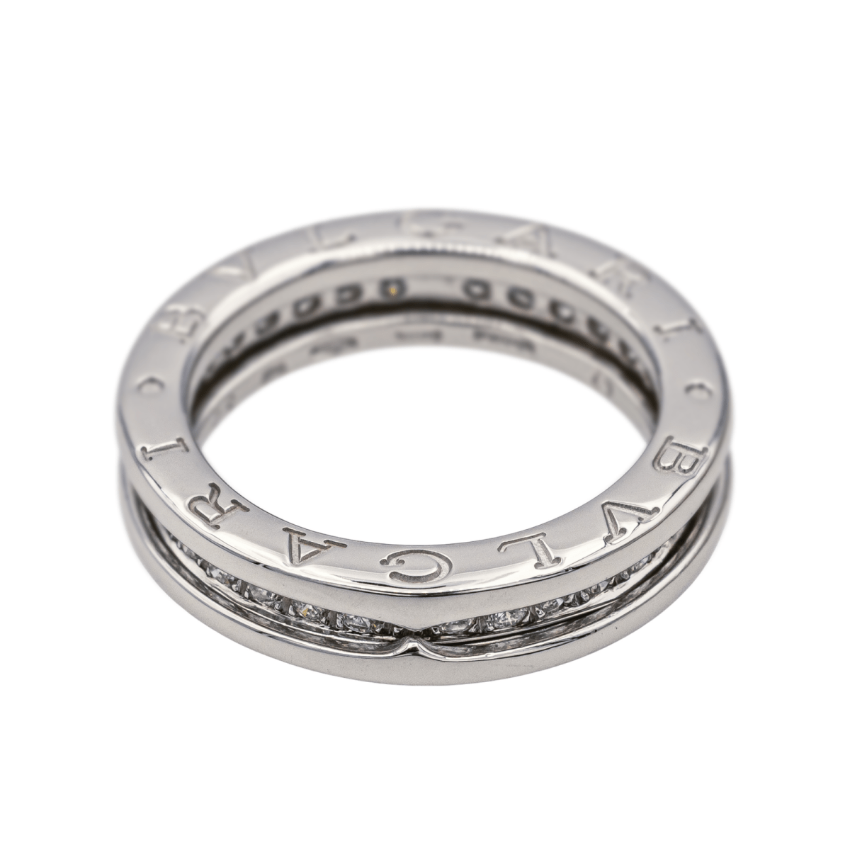 Bague BULGARI "B.Zero 1" en or blanc et diamants - Castafiore